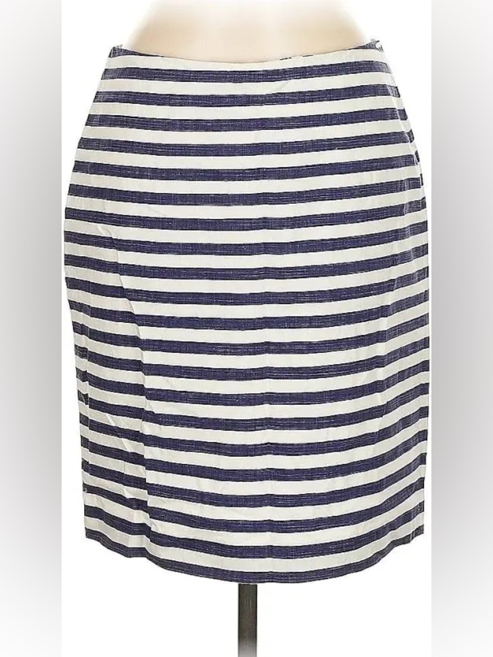 Talbots Navy and White Striped Pencil Skirt